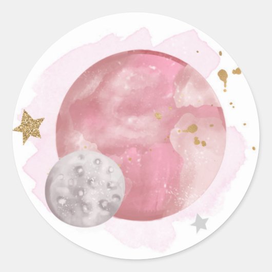 Sticker Rond Space Planètes Galaxy Favoriser Cupcake Cadeau (Devant)