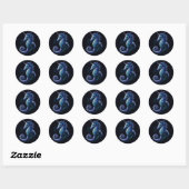 Sticker Rond Space Unicorn Seahorse (Feuille)