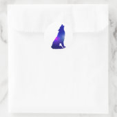 Sticker Rond Space Wolf howling (Sac)