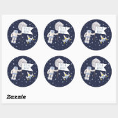 Sticker Rond Spaceman Moon C'est un garçon ! (Feuille)
