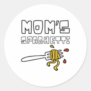 Sticker Rond Spaghetti de maman Drôle enfant