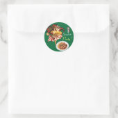 STICKER ROND SPAGHETTI PARTY DANCE, CUISINE ITALIENNE ET TOMATE (Sac)