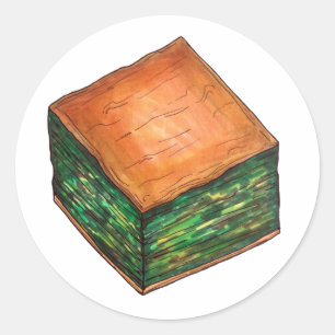 Sticker Rond Spanakopita Grec Alimentation Spinach Feta Phyllo 