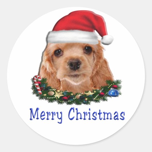 Sticker Rond Spaniels Cocker (Devant)