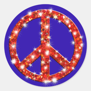 Sticker Rond Sparken Look signe de paix