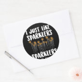Sticker Rond Sparklers Mon favori Juillet 4 Feu d'artifice (Enveloppe)