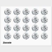 Sticker Rond Sparkling Diamond texture Avril Birthstone (Feuille)