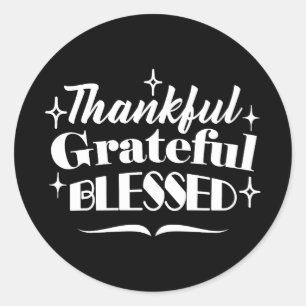 Sticker Rond Sparkling Thanksgiving Devis Holiday Design