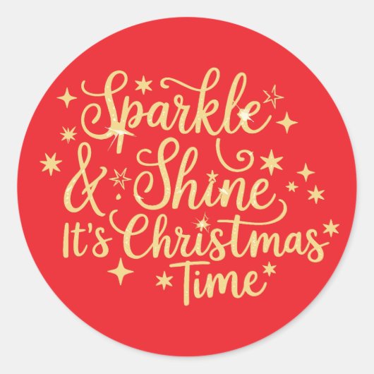 Sticker Rond Sparkly And Shine C'est Noël Parties scintillant N (Devant)