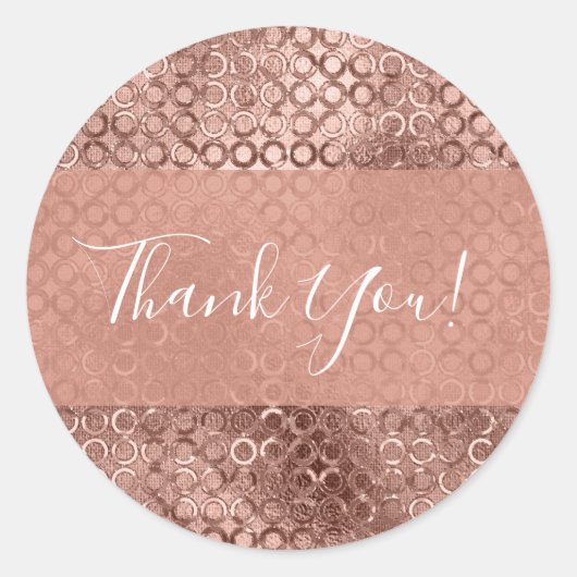 Sticker Rond Sparkly Rose Gold Circles Rose luxe étincelant (Devant)