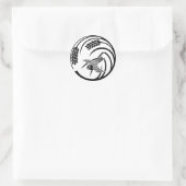 Sticker Rond Sparrow in rice-plant (Sac)