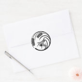 Sticker Rond Sparrow in rice-plant (Enveloppe)