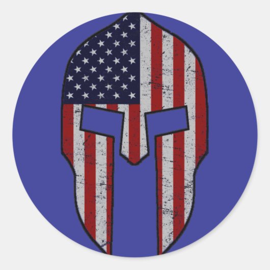 Sticker Rond Spartan américain (Devant)