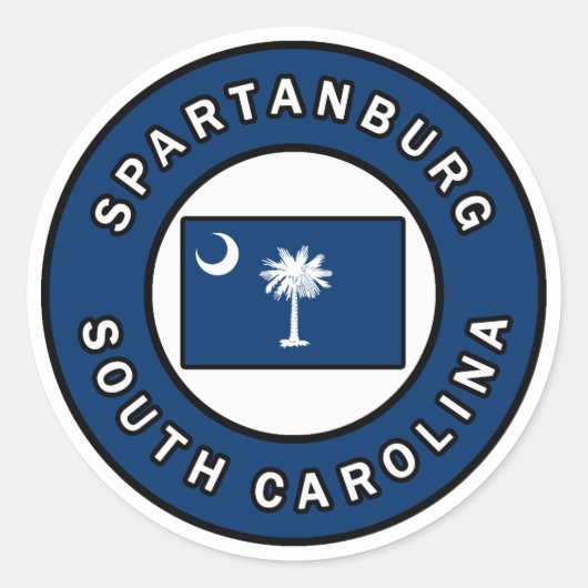 Sticker Rond Spartanburg Caroline du Sud (Devant)