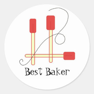 Sticker Rond Spatules rouges