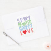 Sticker Rond Spay Neuter Adopter l'Amour 2 (Enveloppe)