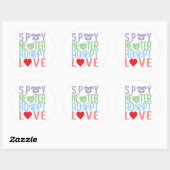 Sticker Rond Spay Neuter Adopter l'Amour 2 (Feuille)