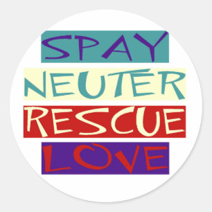 Sticker Rond Spay Neuter Secourir l'amour