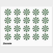Sticker Rond Spearmint Stripe (Feuille)