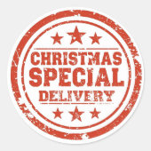 Sticker Rond Spécial Noël Vintage Livraison Spéciale (Devant)