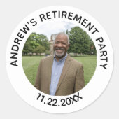 Sticker Rond Special Photo Elegant Retirement Party (Devant)