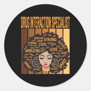 Sticker Rond Spécialiste de l'interaction médicamenteuse Mois d