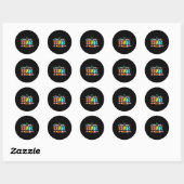 Sticker Rond spectacle formidable staar puissance enseignant te (Feuille)