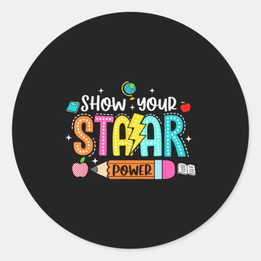 Sticker Rond spectacle formidable staar puissance enseignant te (Devant)