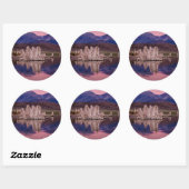 Sticker Rond Spectaculaire Lac Mono Dans L'Ombre (Feuille)