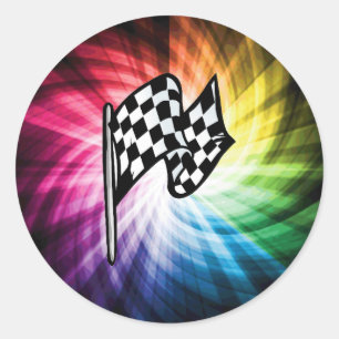 Sticker Rond Spectre Checkered de drapeau