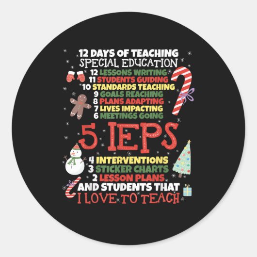 Sticker Rond SPED School Teacher Funny Enseignant de l'enseigne (Devant)