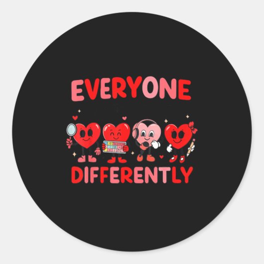 Sticker Rond Speech Therapy Language Pathologist Valentines Day (Devant)
