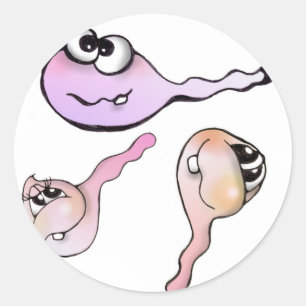 Sticker Rond Spermatozoïdes, sperm, autocollants, kaulquappen,