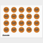 Sticker Rond Spider dans Spider Web Halloween Éffrayant Party (Feuille)