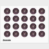 Sticker Rond SPIDER ET WEB Bleu Sapphire Noir (Feuille)