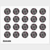 Sticker Rond Spider Floral design style gothique (Feuille)