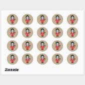 Sticker Rond Spider Lady Jorogumo - Yokai japonais (Feuille)