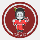Sticker Rond Spider Lady Jorogumo | Yokai japonais (Devant)
