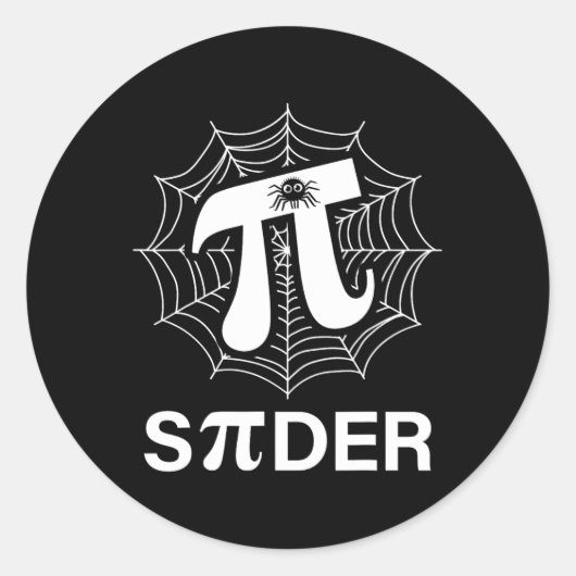 Sticker Rond Spider Pi Spider Science Math Enseignant Funny Spi (Devant)