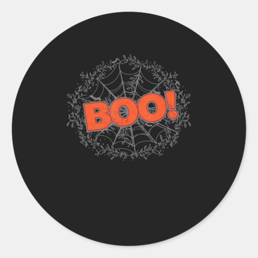 Sticker Rond Spider Web Boo Venin Idea (Devant)