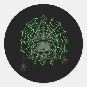 Sticker Rond Spider Web Crâne Horreur Costume d'Halloween Spide