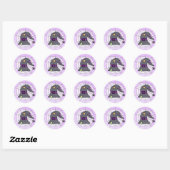 Sticker Rond Spider Web, Spider and Witch's Casquette Halloween (Feuille)
