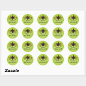 Sticker Rond Spider Witch Halloween heureux (Feuille)
