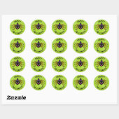 Sticker Rond Spider Witch Halloween heureux (Feuille)