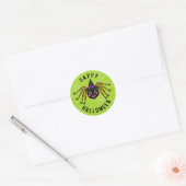 Sticker Rond Spider Witch Halloween heureux (Enveloppe)