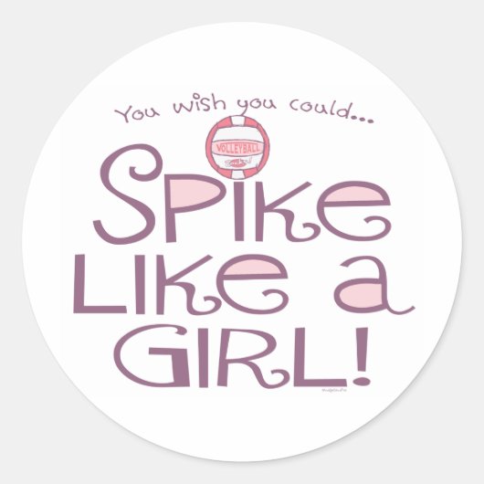 Sticker Rond Spike Like a Girl (Devant)