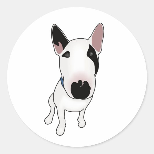Sticker Rond Spike the English Bull Terrier (Devant)