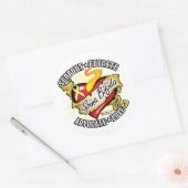 Sticker Rond Spina Bifida Coeur classique (Enveloppe)