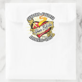Sticker Rond Spina Bifida Coeur classique (Sac)