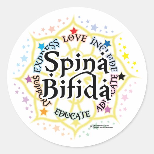 Sticker Rond Spina Bifida Lotus (Devant)